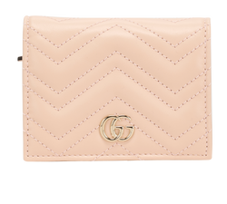 Gucci Small GG Marmont Wallet, Leather, Pink, DB/B, 3*